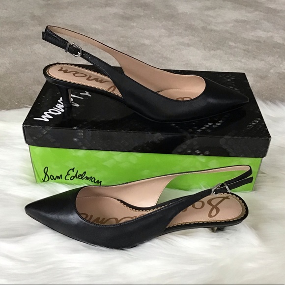 SAM EDELMAN Leather Slingback Kitten Heels - Picture 7 of 8